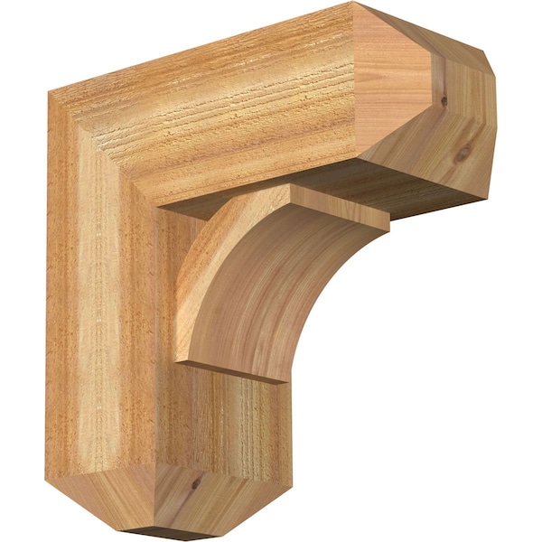 Ekena Millwork Thorton Craftsman Rough Sawn Bracket w/ Offset Brace, Western Red Cedar, 8"W x 18"D x 18"H BKT0806X18X18THR04RWR - main